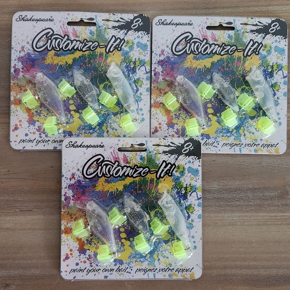 π¨ Shakespeare Customize-It Bait Kit β 3 Sets β Paint-Your-Own Fishing Lures - Picture 2 of 10